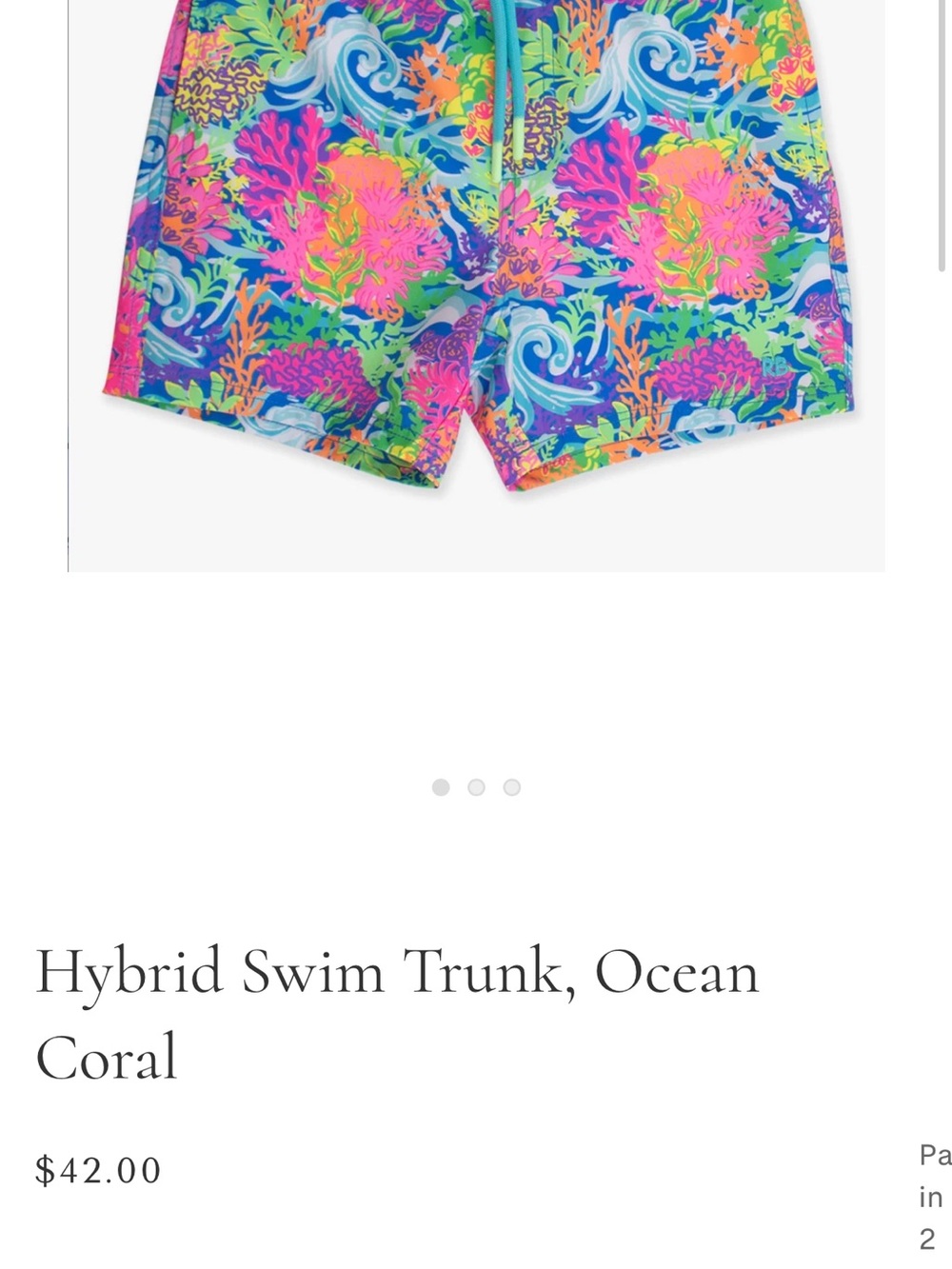 Men's Hybrid Swim Trunk - Ocean Coral Print